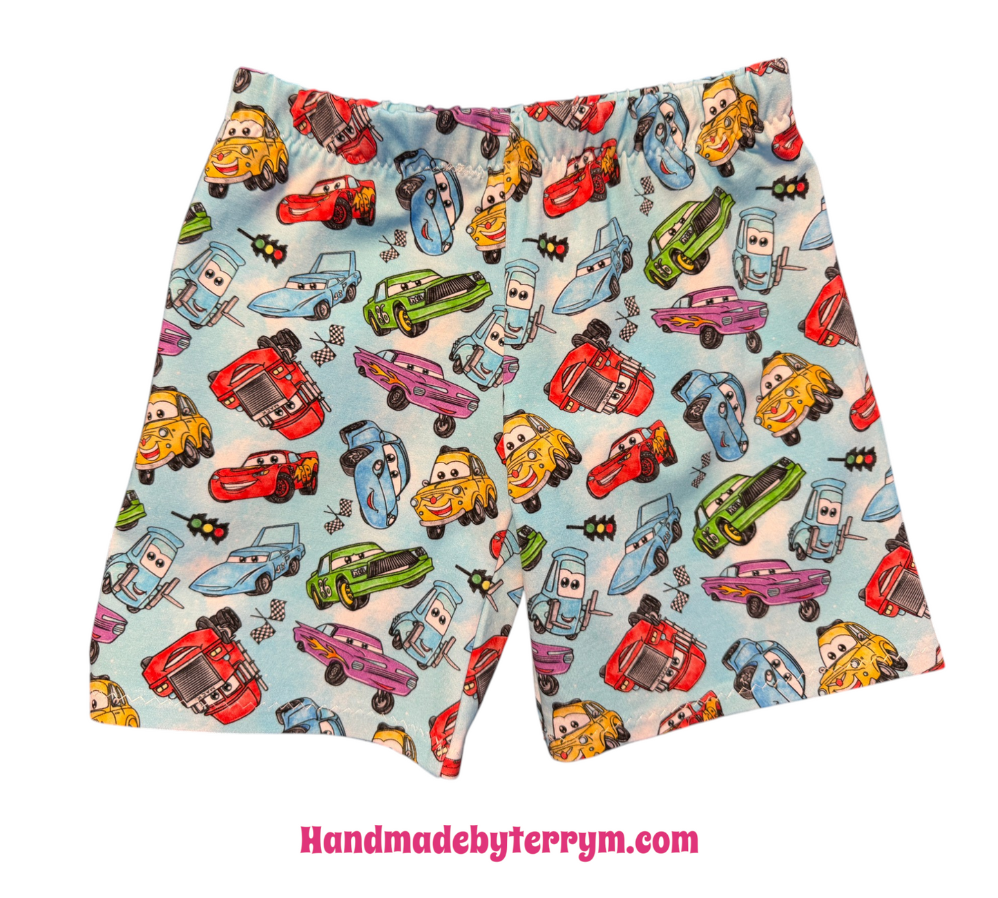 (1785) Speedy Racers T‑Shirt & Shorts Set - Size 2