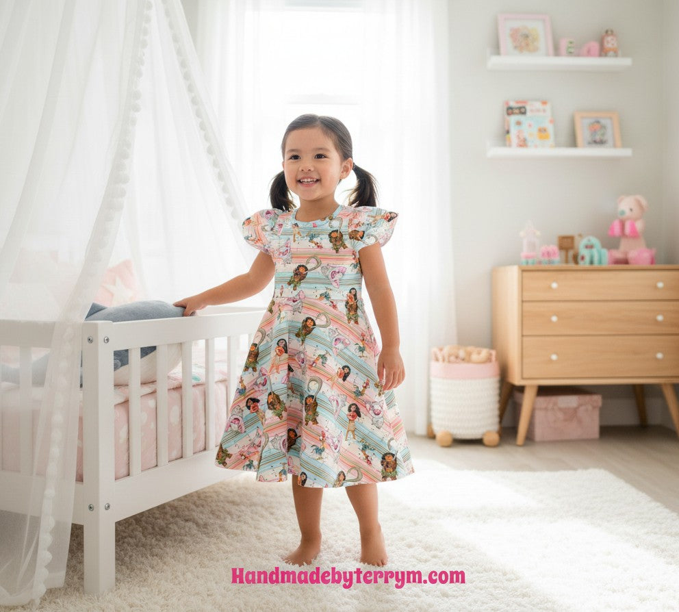 (1818) Island Friends Flutter Dress – Size 4