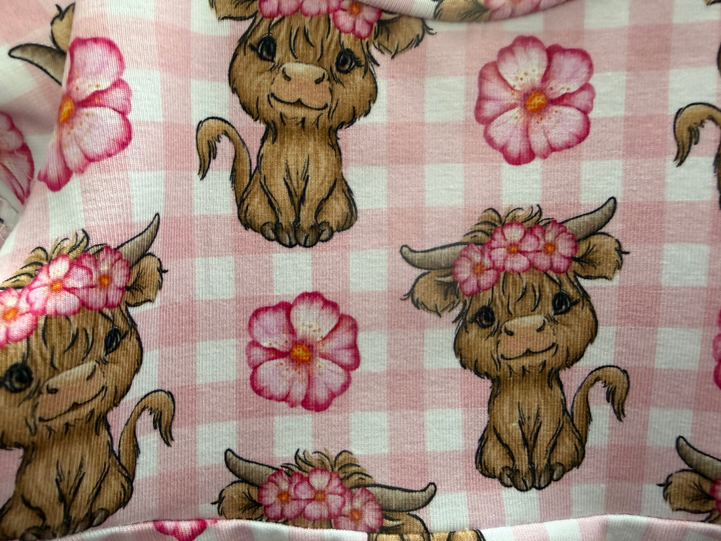 (1829) Cute Cow Flutter Dress – Size 1
