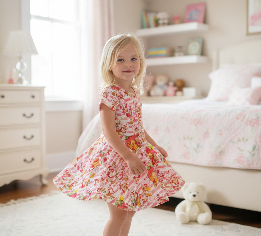 (1823) Strawberry Girl Dress - Size 3