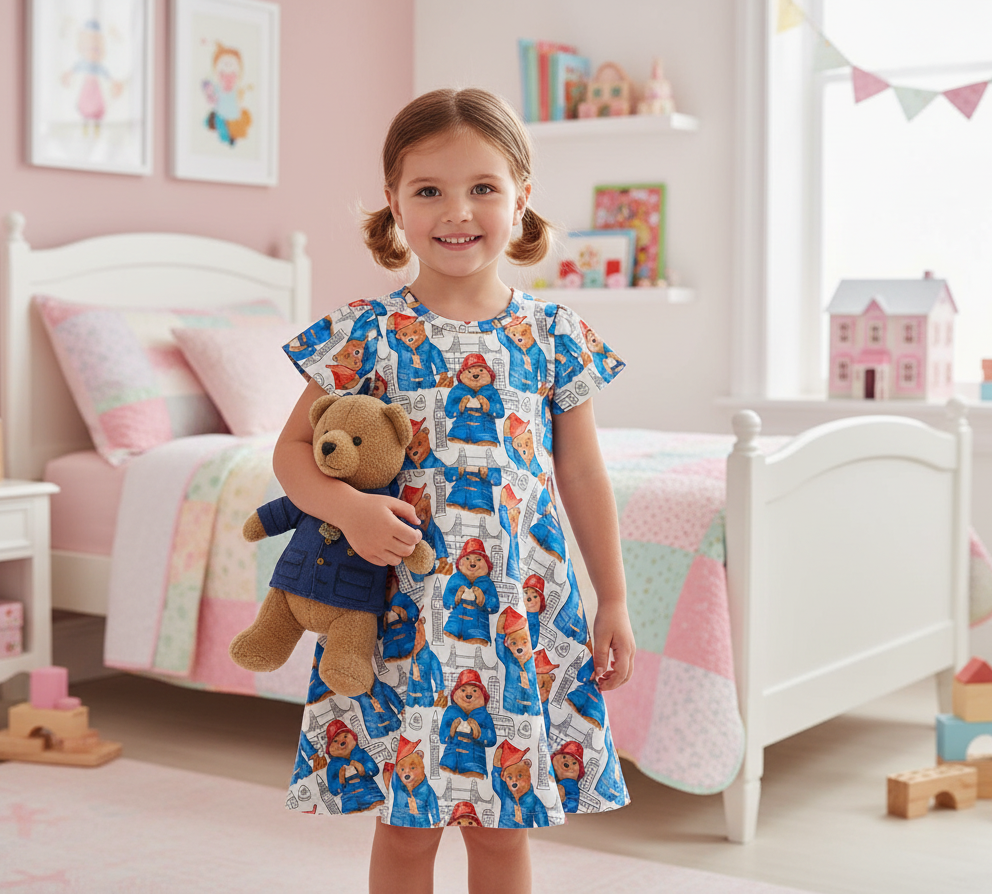 (1822) London Adventure Bear Dress – Size 4