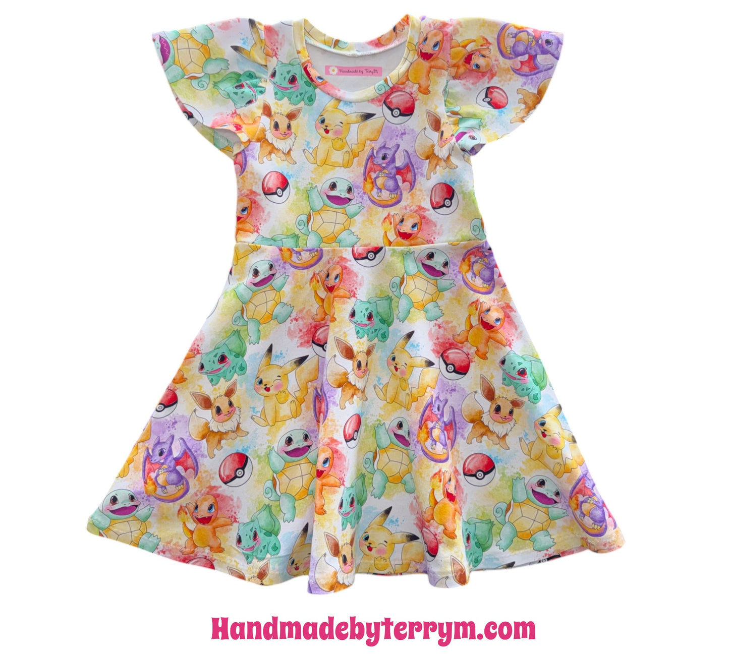 (1820) Pocket Monster Friends Dress - Size 4