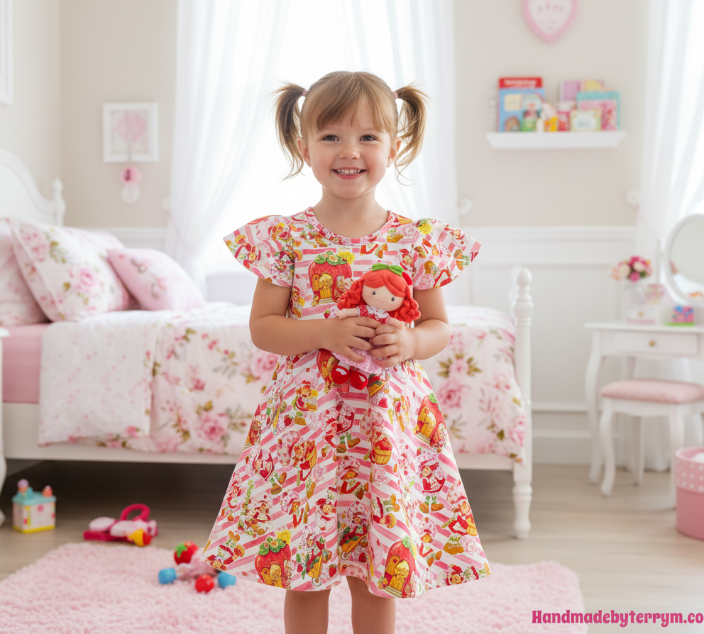 (1824) Strawberry Girl Dress - Size 4