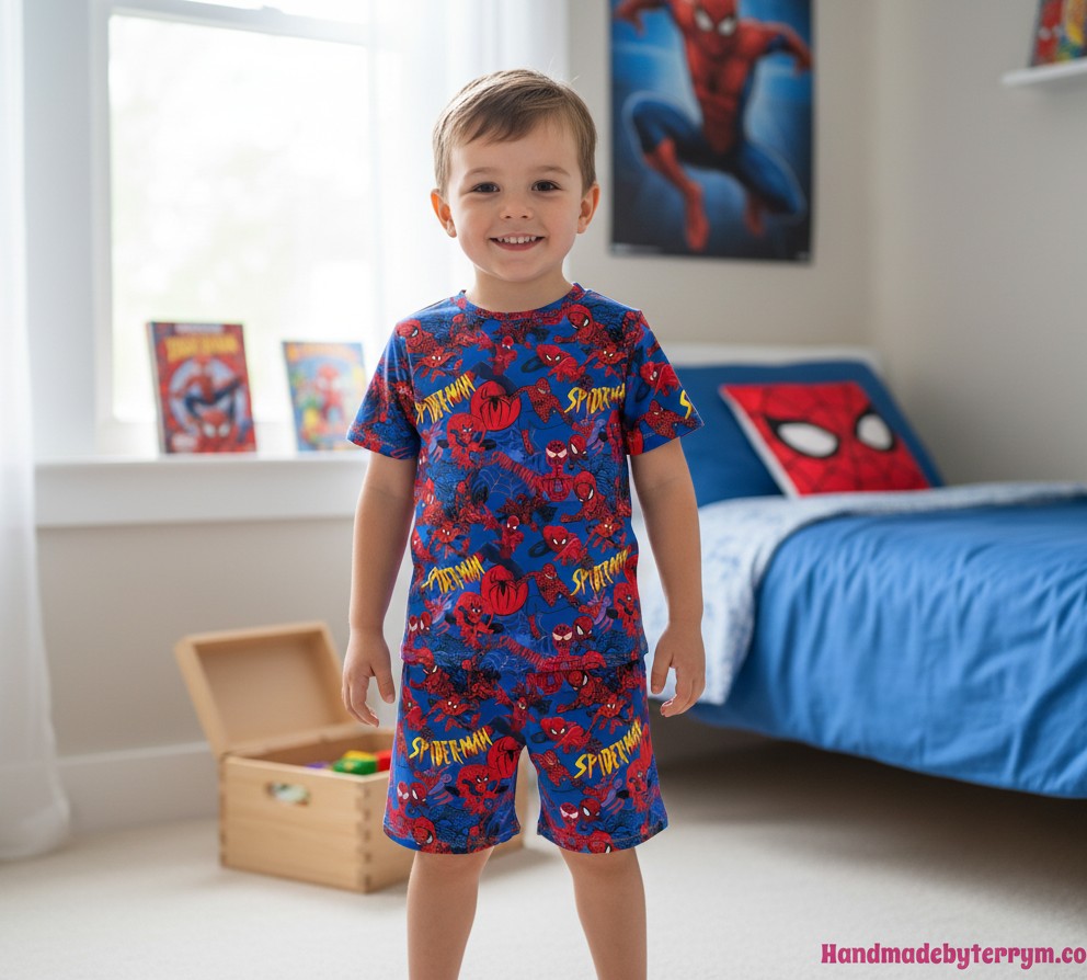 (1825) Spiderdude T-shirt & Shorts Set - Size 4
