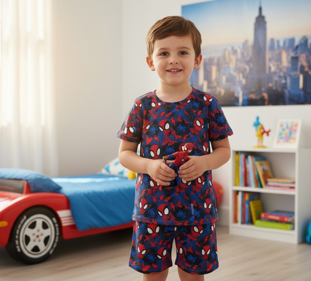 (1827) Spiderdude T-Shirt & Shorts Set - Size 5