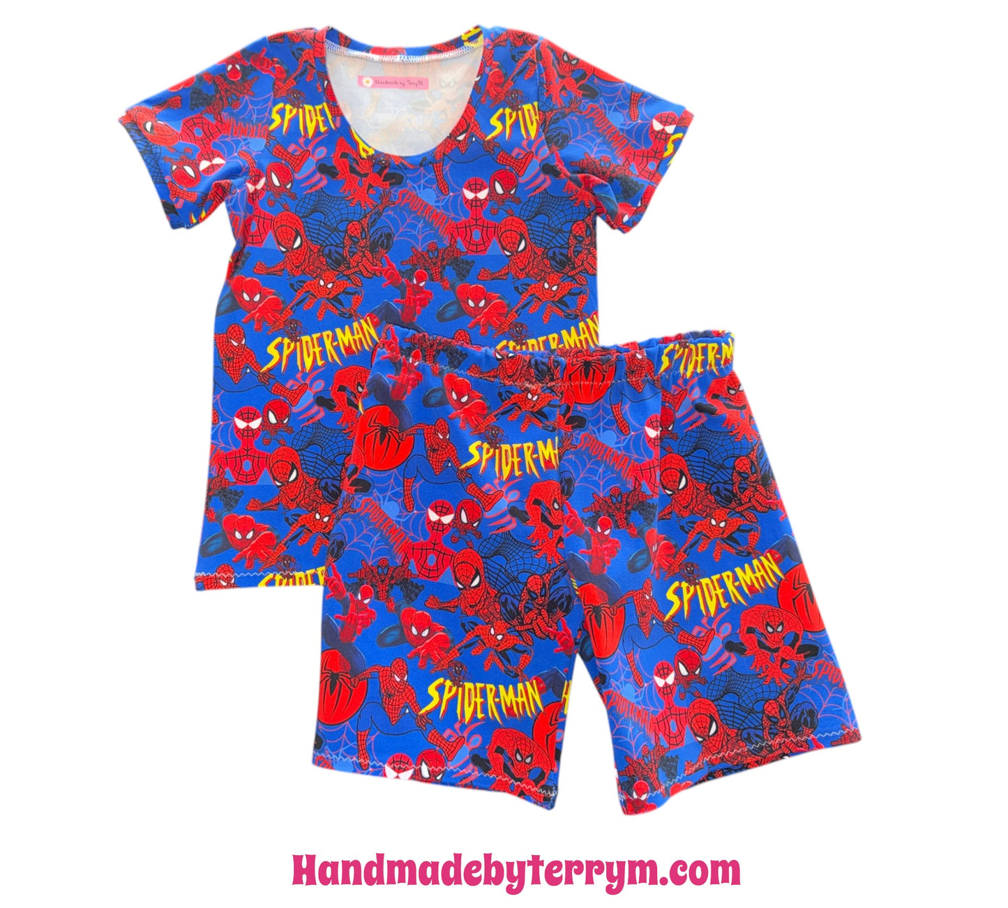(1826) Spider Hero T‑Shirt & Shorts Set Size 6