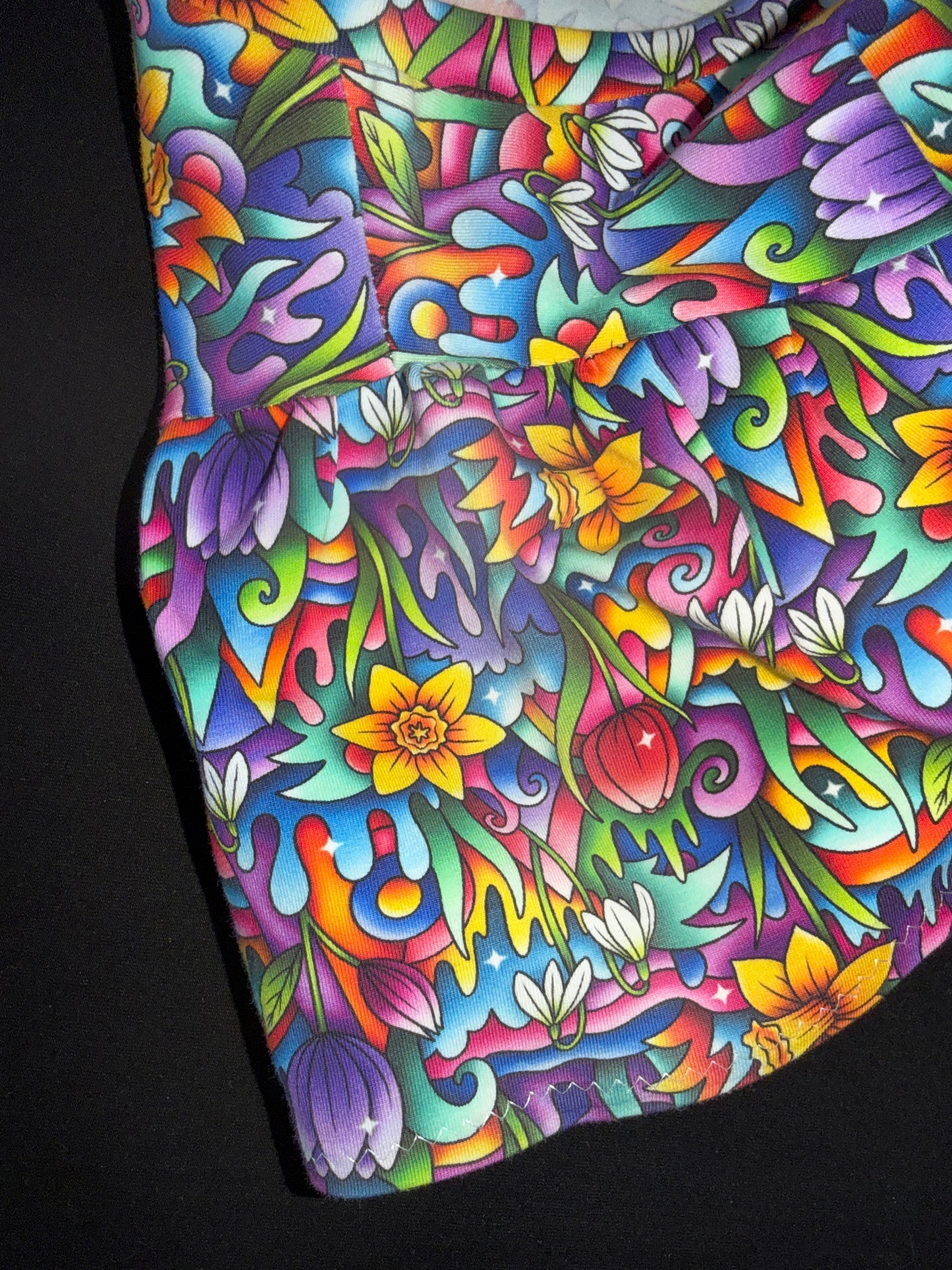 (0402) Bright  Funky Flower Dress - Size 7