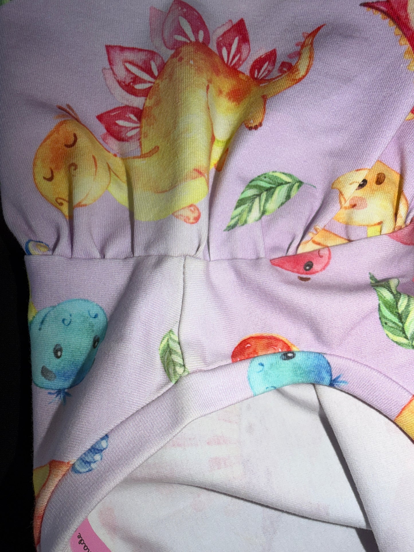 (0626) Colourful Dinosaurs (Lilac) Dress -  Size 4