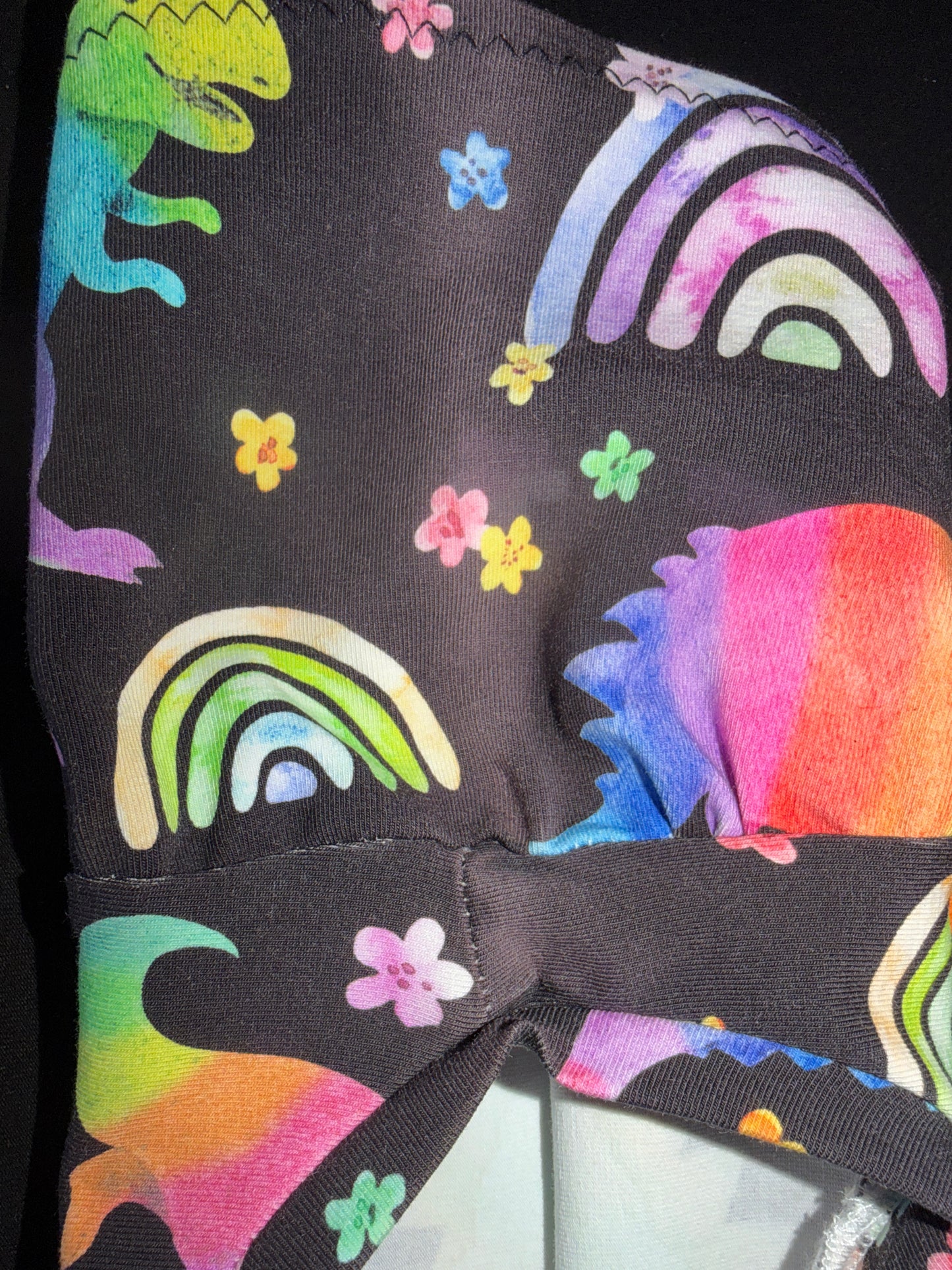 (0942) Rainbow Dinosaur Dress - Size 2