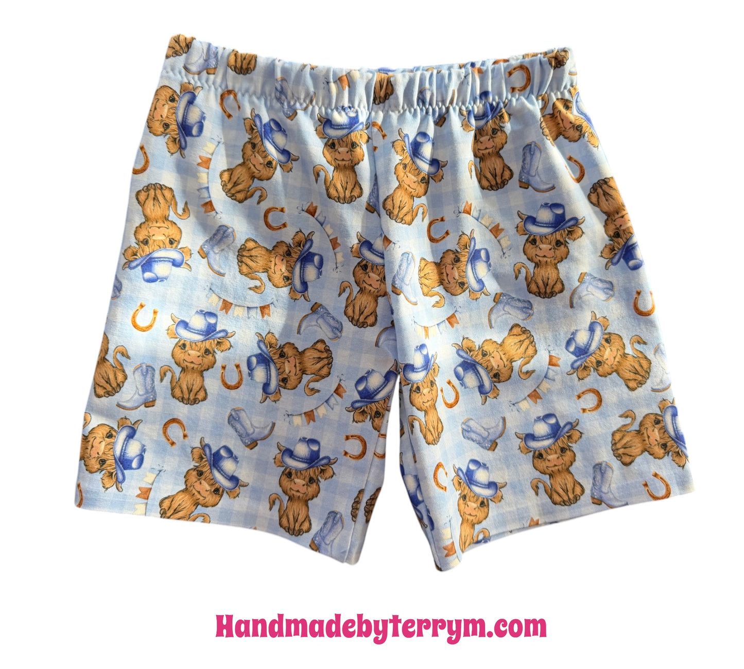 (1858) Cowboy Cow T-Shirt & Shorts Set - Size 3