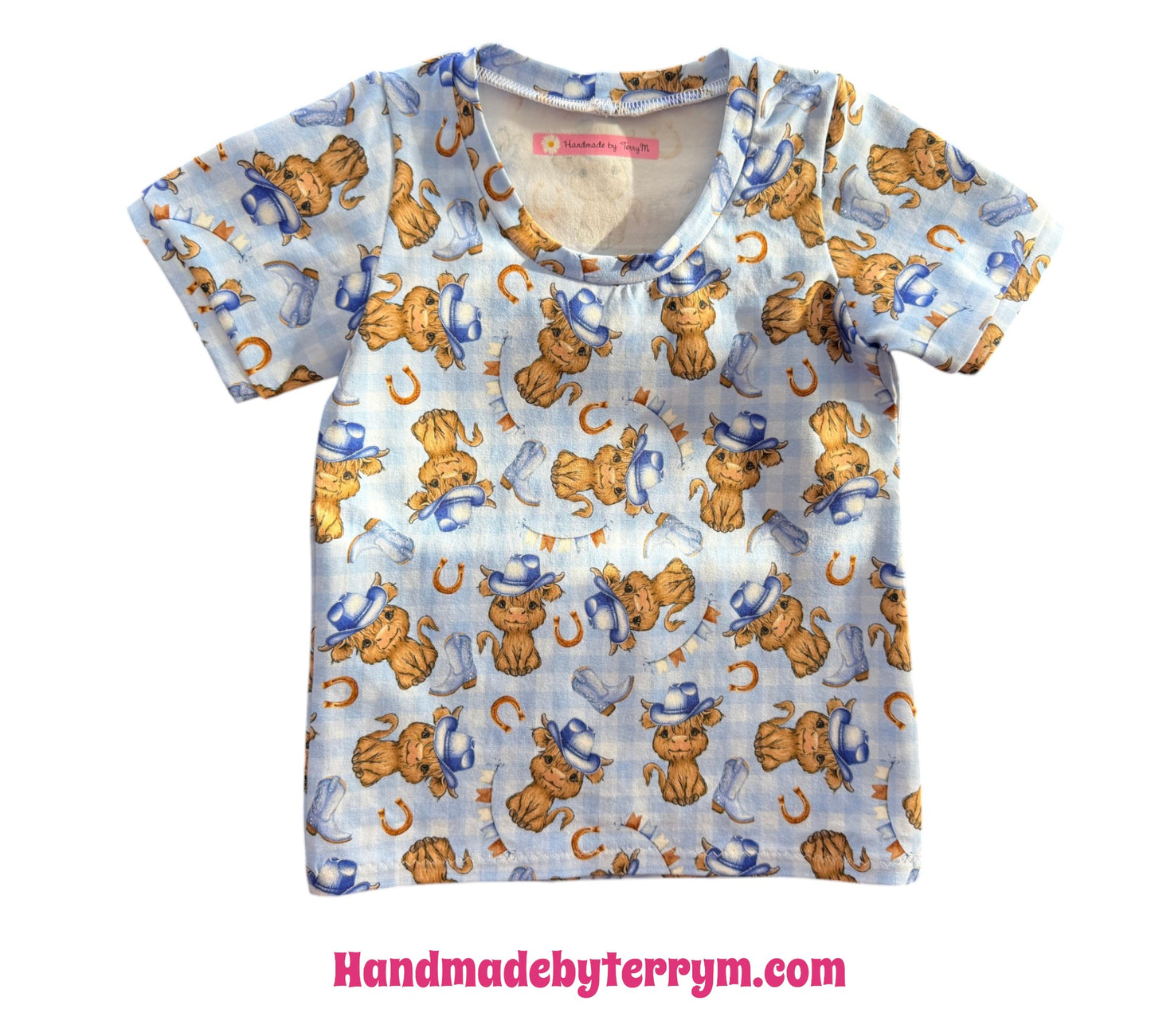 (1858) Cowboy Cow T-Shirt & Shorts Set - Size 3