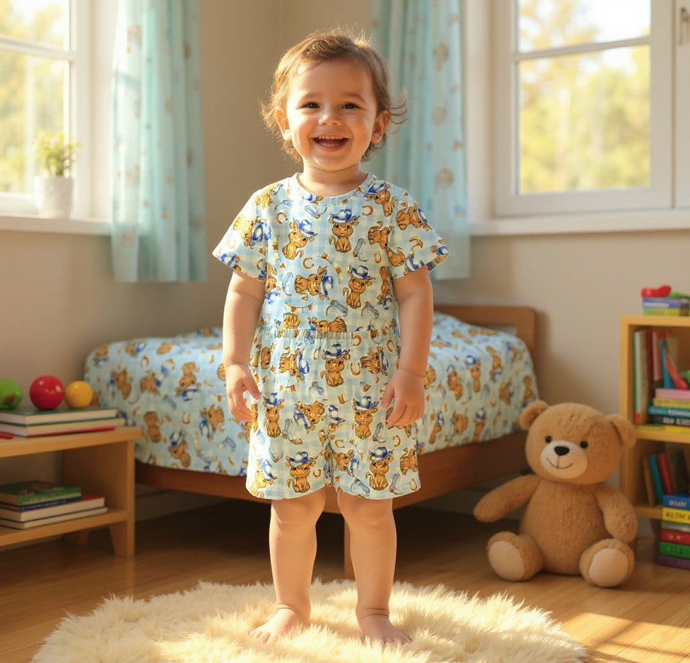 (1858) Cowboy Cow T-Shirt & Shorts Set - Size 3