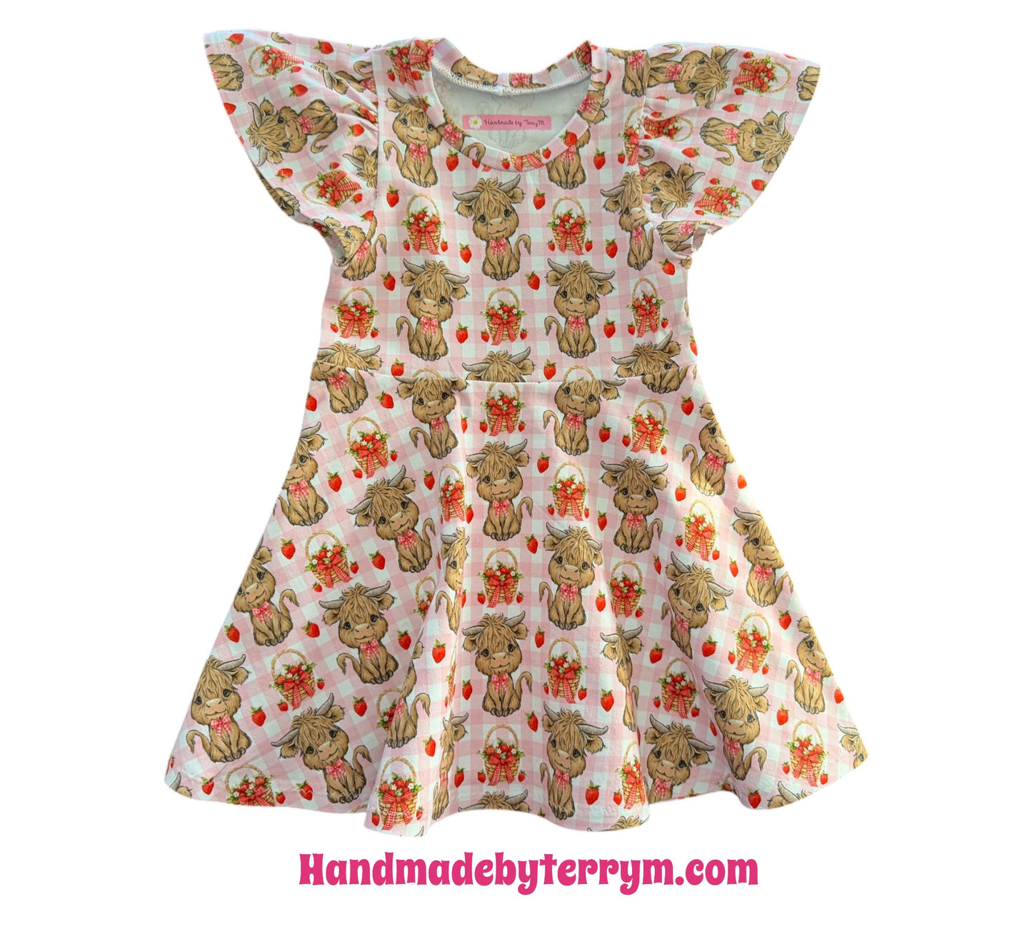 (1870) Pink Cow Dress - Size 2