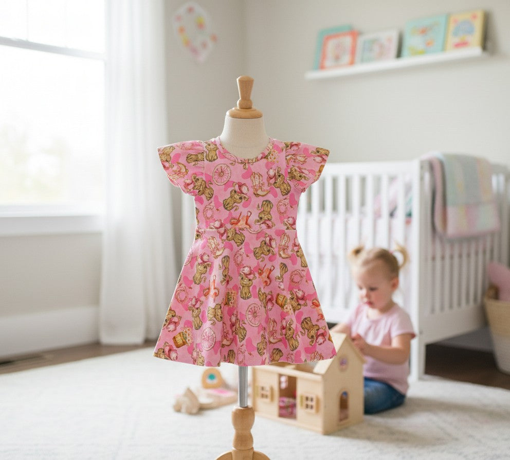 (1871) Pink Cow Girl Dress - Size 3