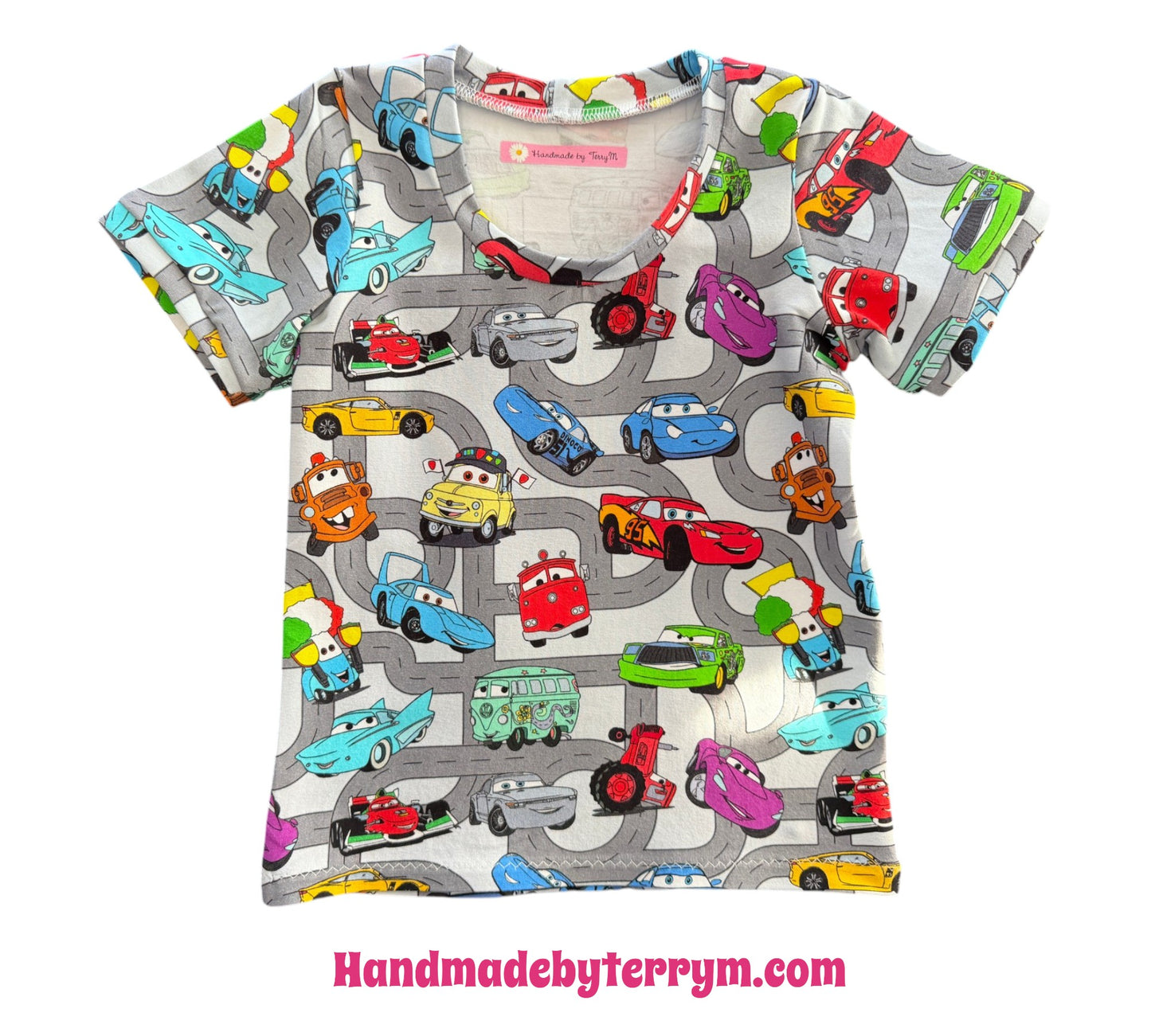 (1863) Colourful Cars T-Shirt & Shorts Set - Size 3