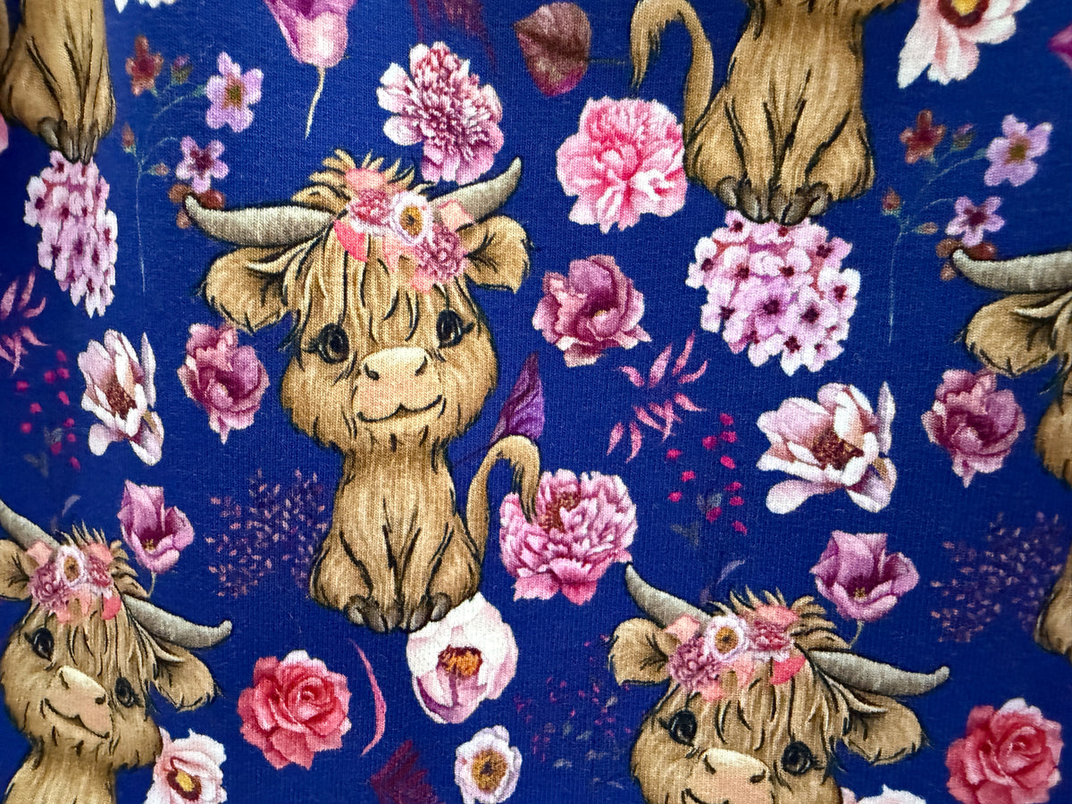 (1917) Floral Cow Friends Dress - Size 3