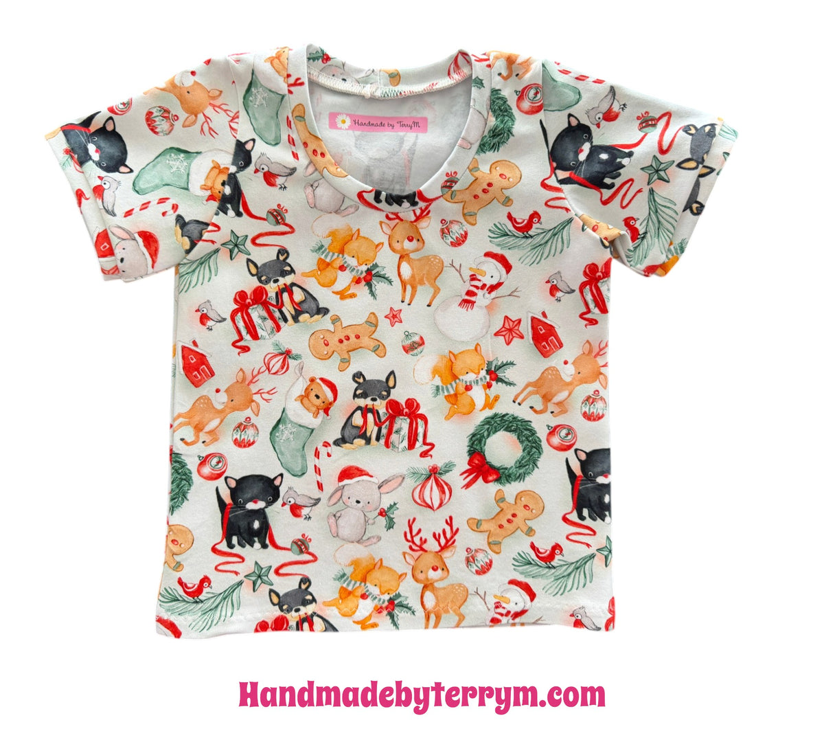 (1851) Reindeer Xmas T-Shirt - Size 1