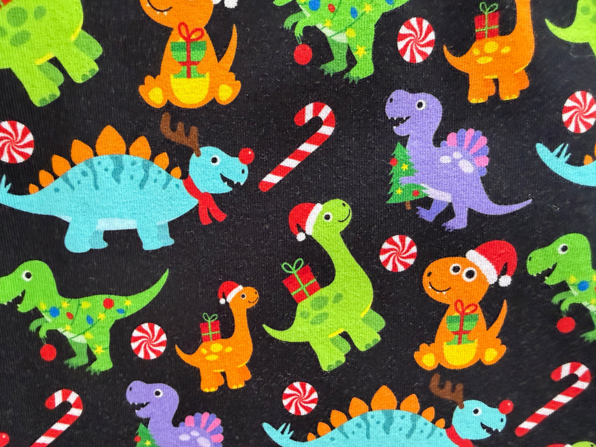 (1835) Xmas Dinosaur T-Shirts - Size 1