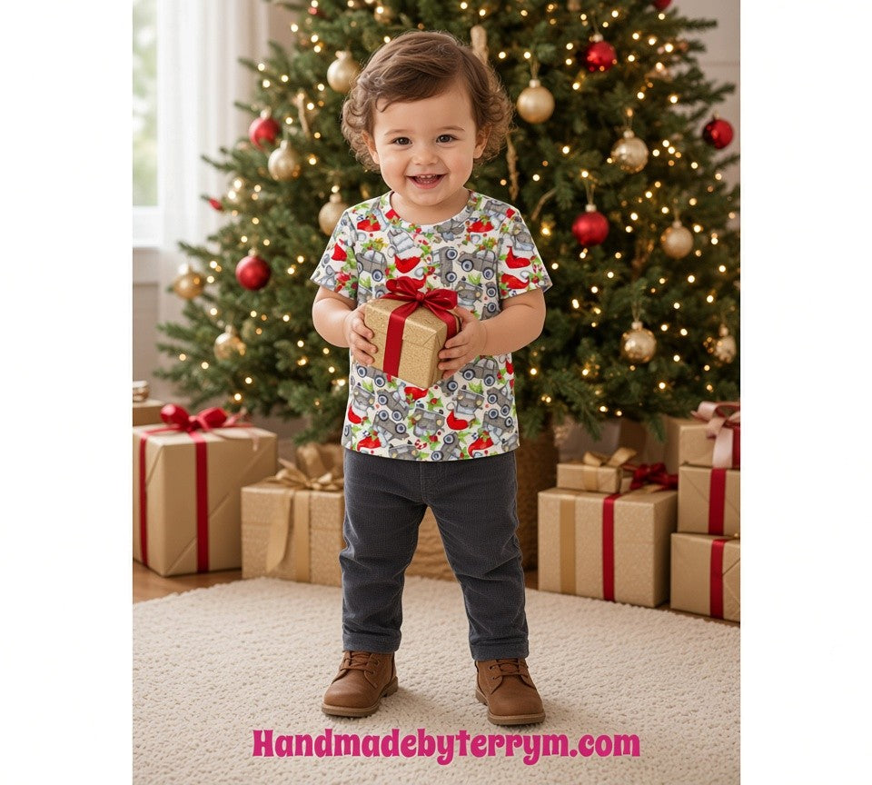 (1865) Santa Truck T-Shirt - Size 1