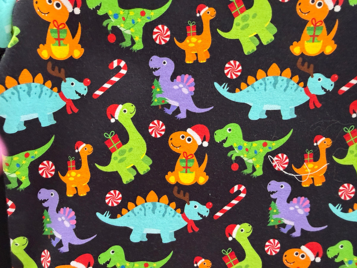 (1836) Xmas Dinosaur T-Shirt - Size 2