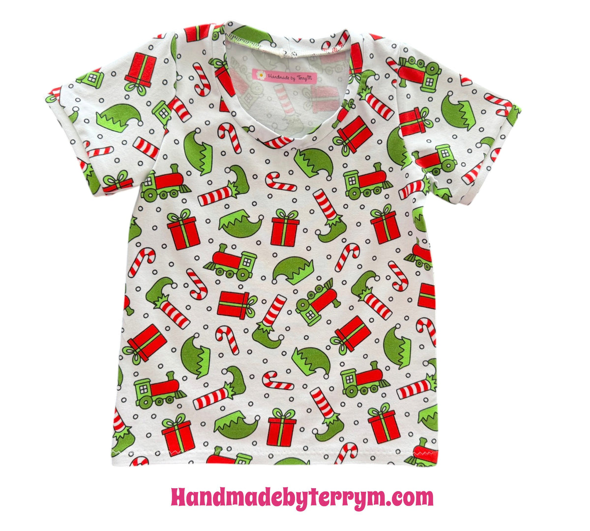 (1843) Candy Cane Christmas T-Shirt - Size 3