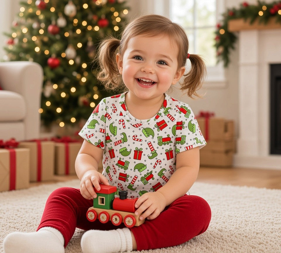 (1843) Candy Cane Christmas T-Shirt - Size 3