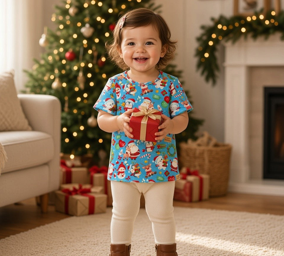 (1942) Blue Santa T-Shirt - Size 4