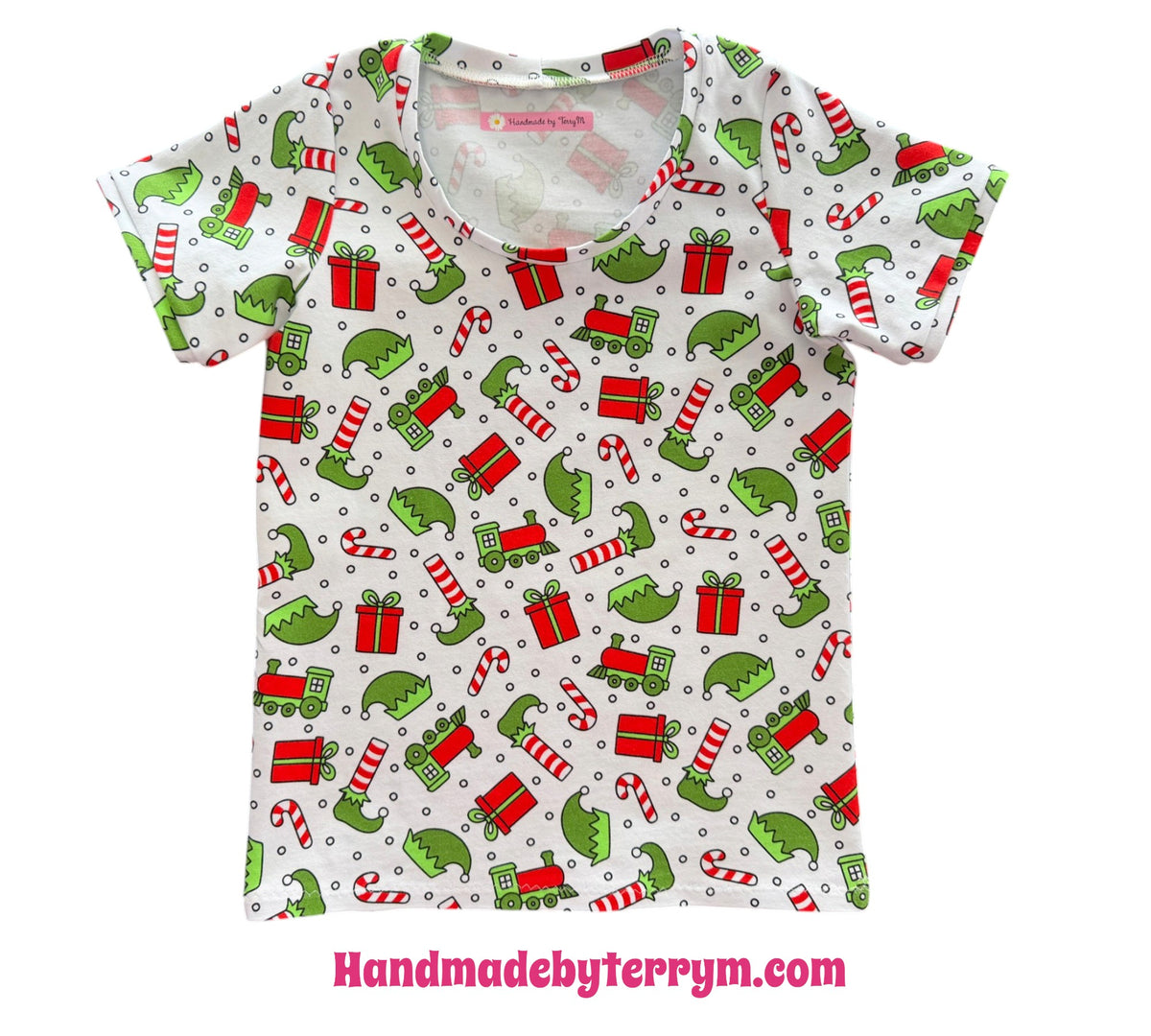 (1846) Candy Cane Christmas T-Shirt - Size 6