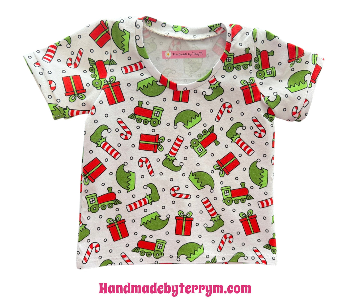 (1840) Candy Cane Christmas T-Shirt - Size 0