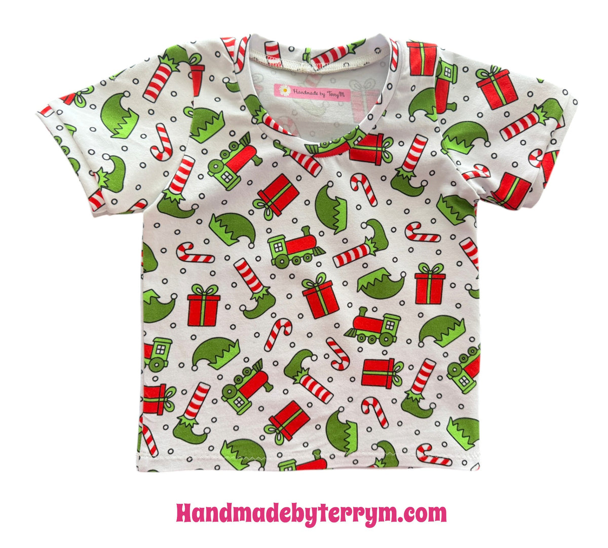 (1841) Candy Cane Christmas T-Shirt - Size 1
