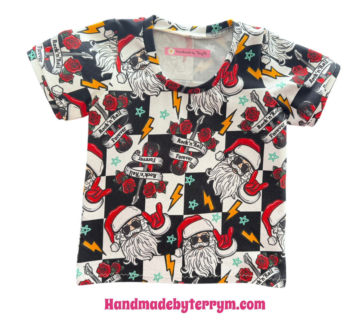 (1890) Rock'n'Roll Santa T-Shirt - Size 1
