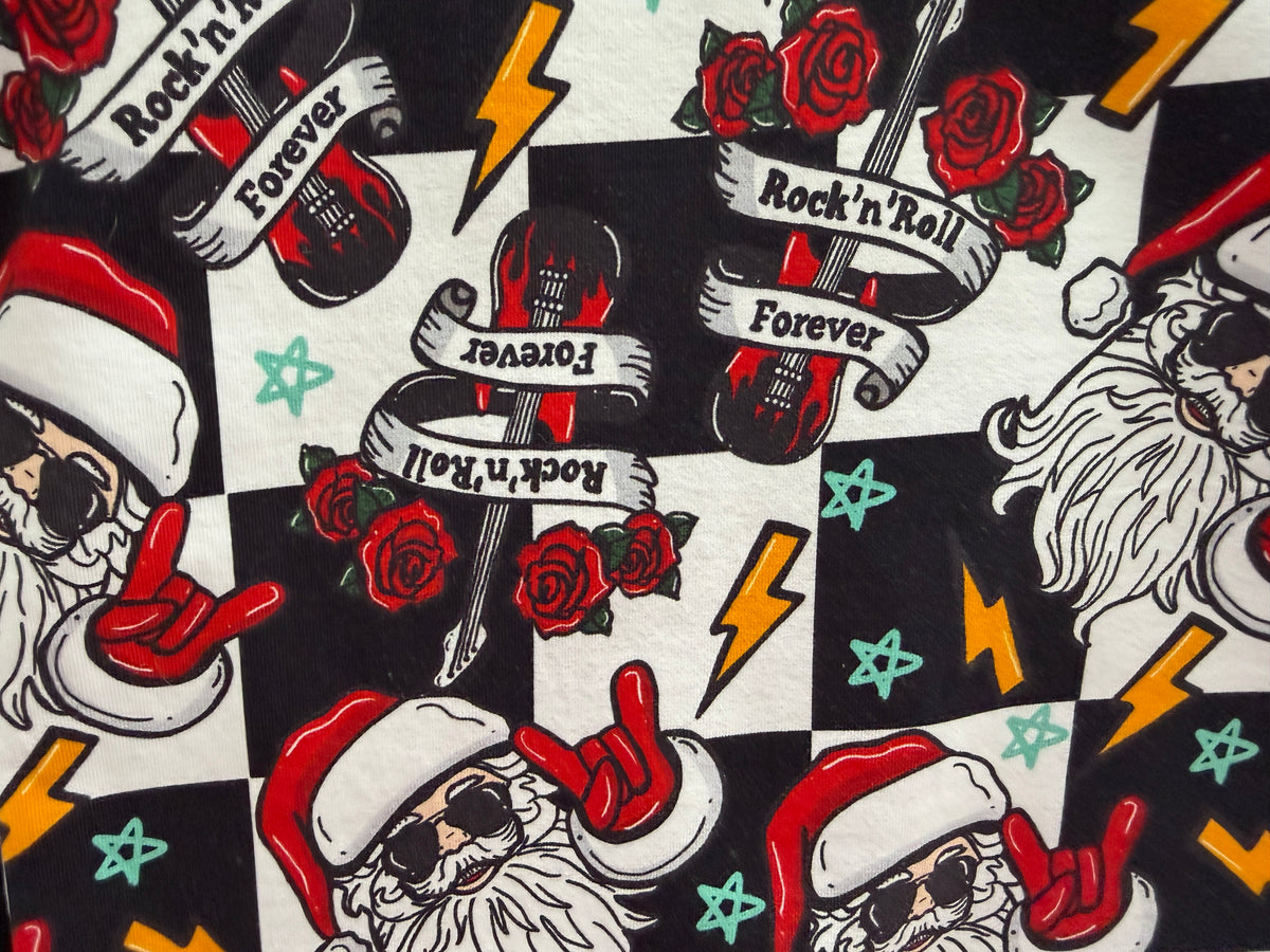 (1888) Rock'n'Roll Santa T-Shirt - Size 3