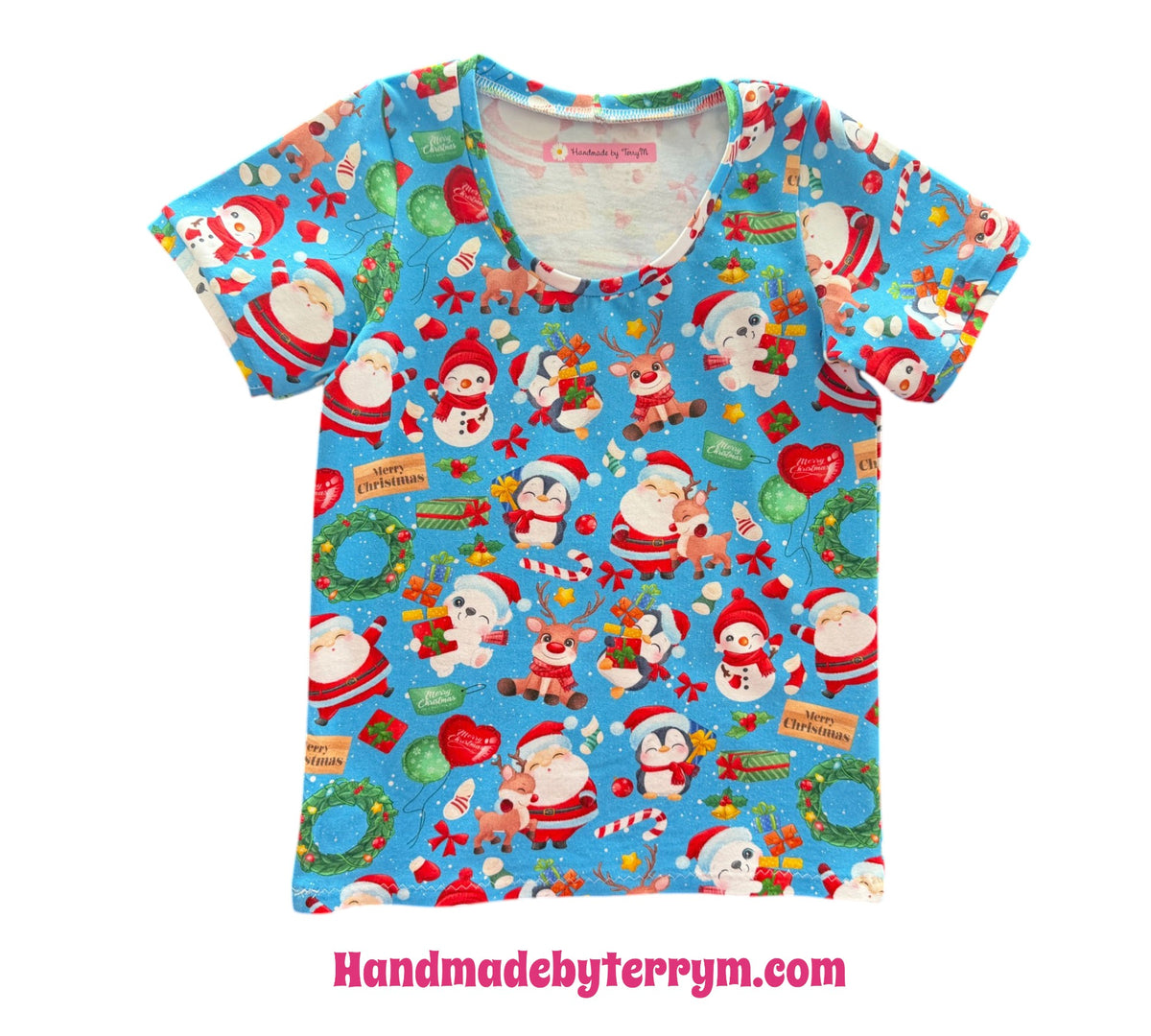 (1943) Blue Santa T-Shirt - Size 5