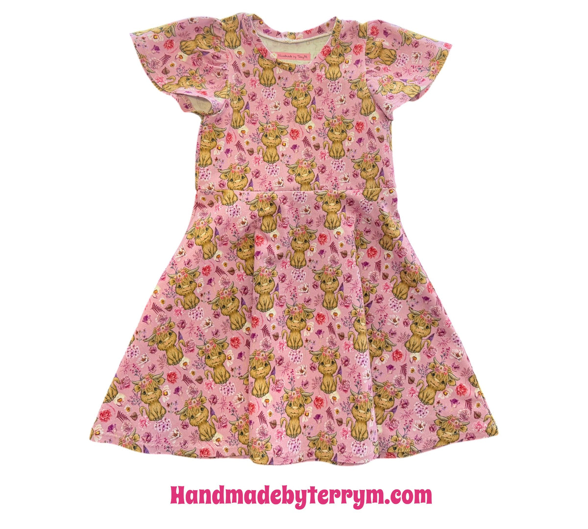 (1912) Pink Cow Dress - Size 5