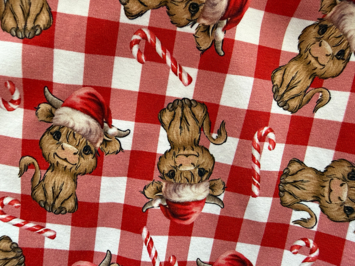 (1948) Red Checked Xmas Cow Dress - Size 0