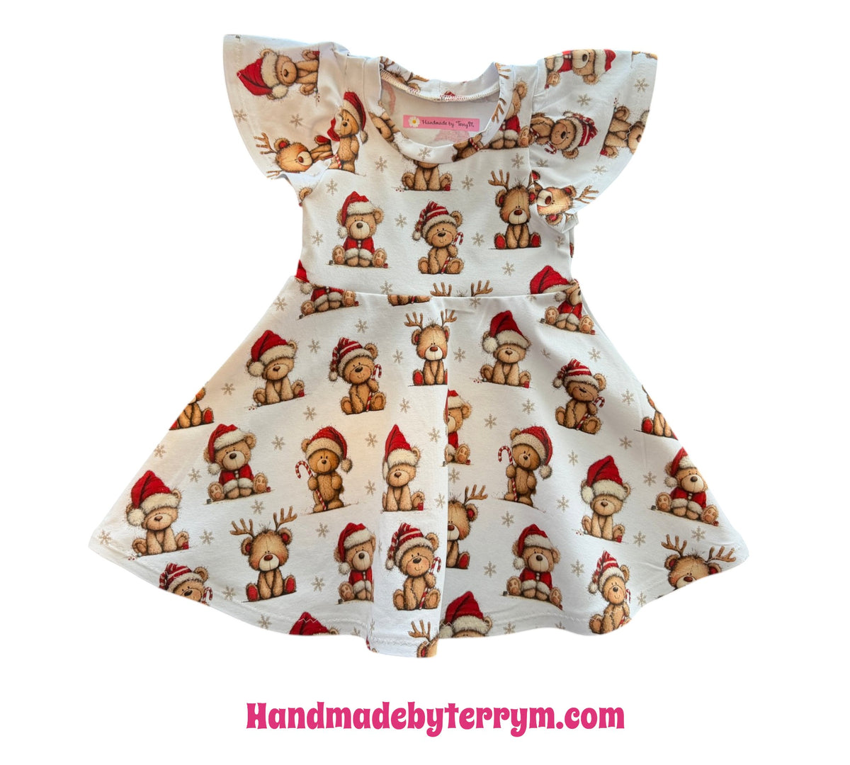 (1945) Christmas Teddy Dress - Size 1