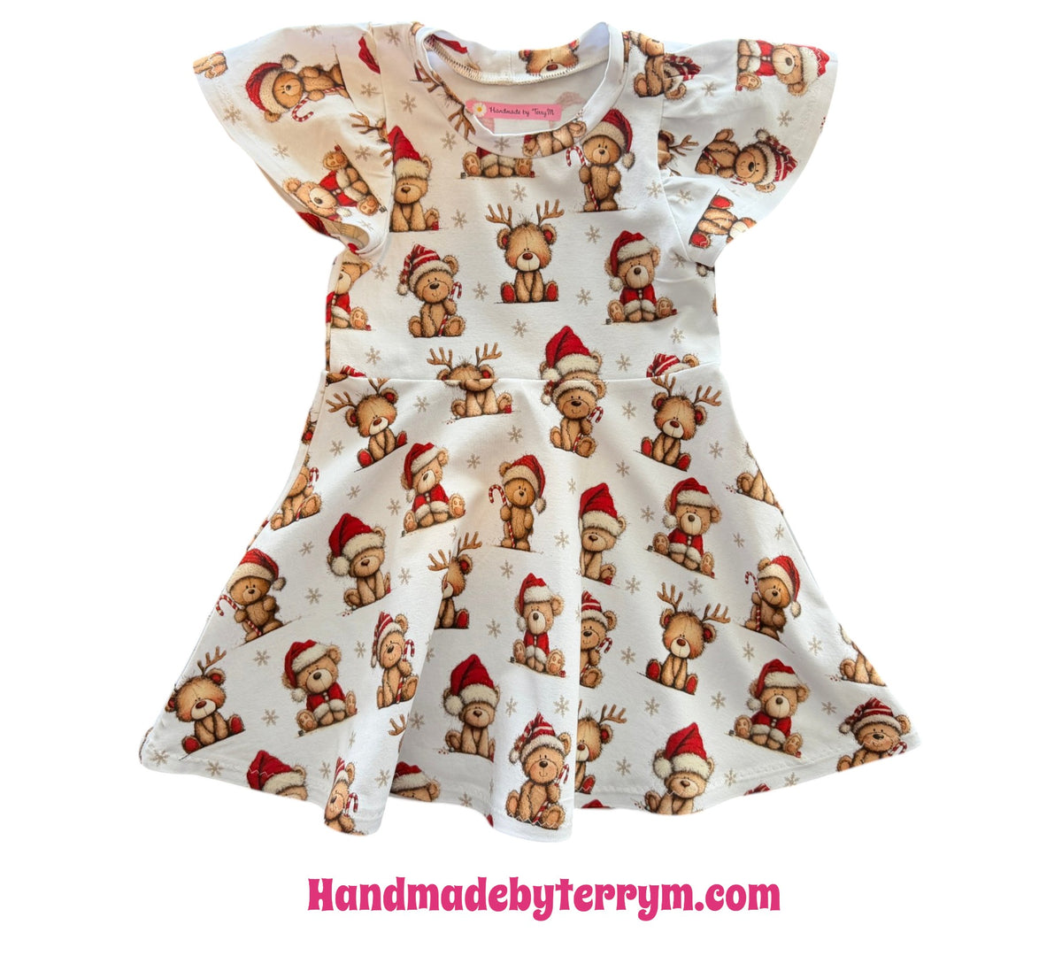 (1946) Christmas Teddy Dress - Size 2