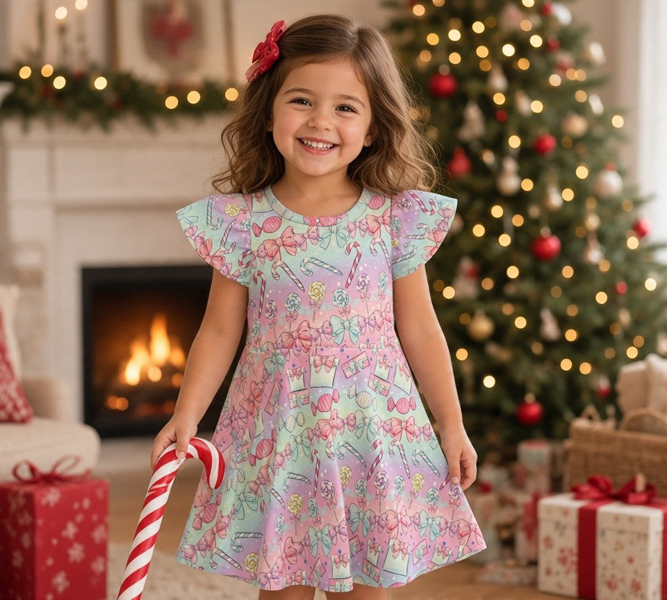 (1940) Candy & Bows Christmas Dress - Size 4