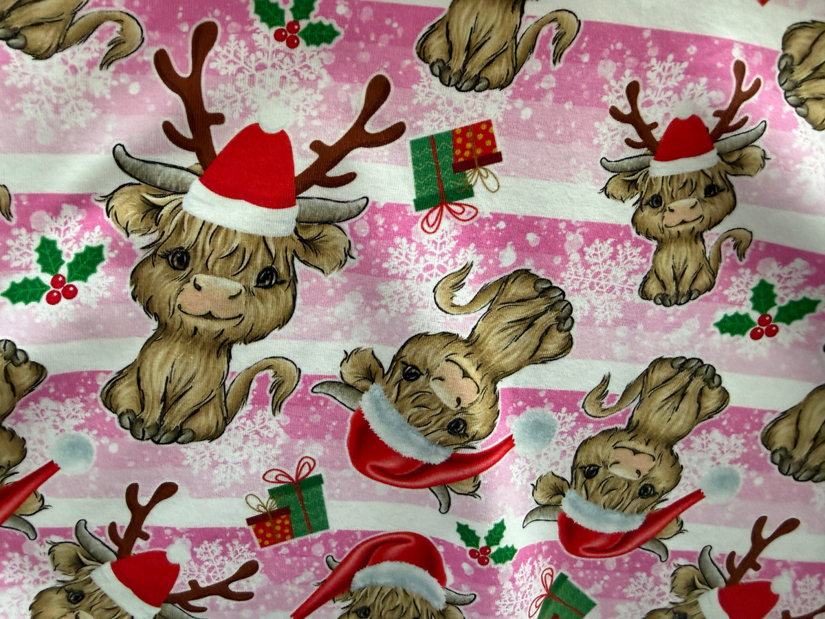 (1964) Pink Christmas Cow Dress - Size 3