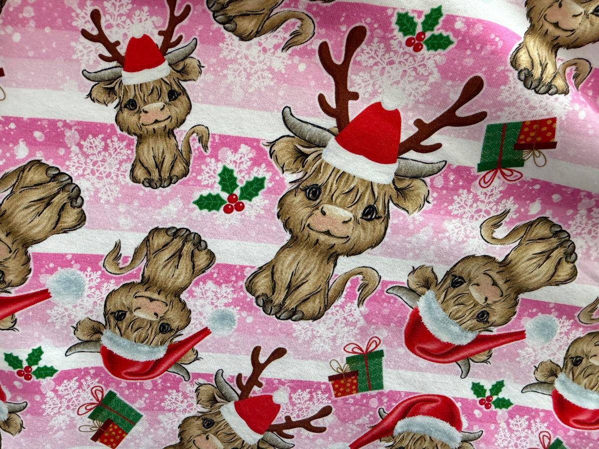 (1963) Pink Christmas Cow Dress - Size 5