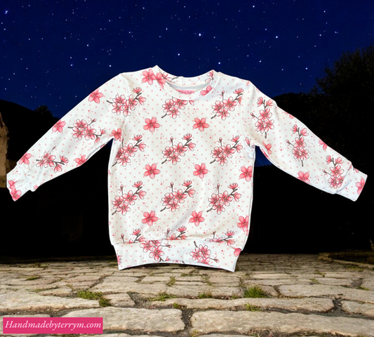 Pink Flowers Jumper - Size 4