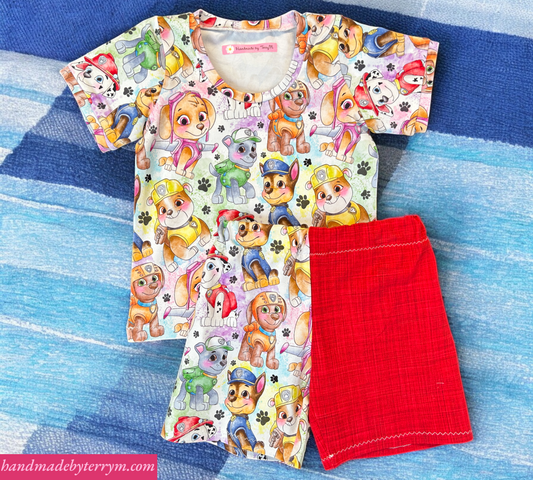 Puppies on Patrol T-shirt & Shorts Set - Size 1
