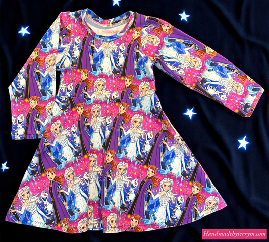 Ice Sisters Dress with Long Sleeve - Size 4