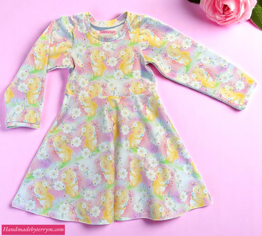 Sweet Bear Dress with Long Sleeves - Size 4