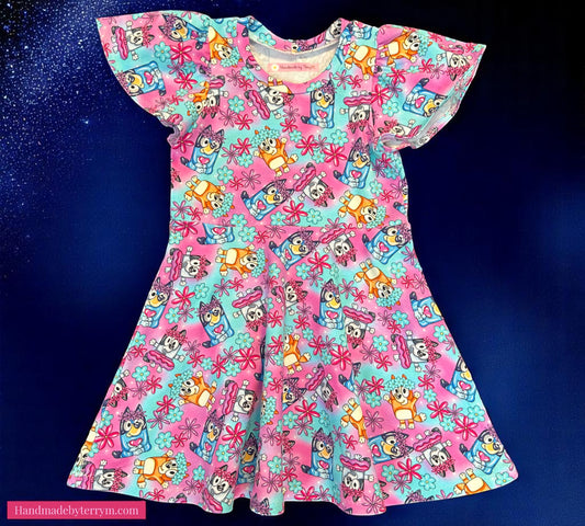 Flower Bluey Dress - Size 3