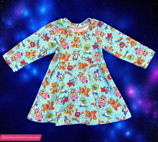 Muppet Babies Dress with Long Sleeves - Size 1