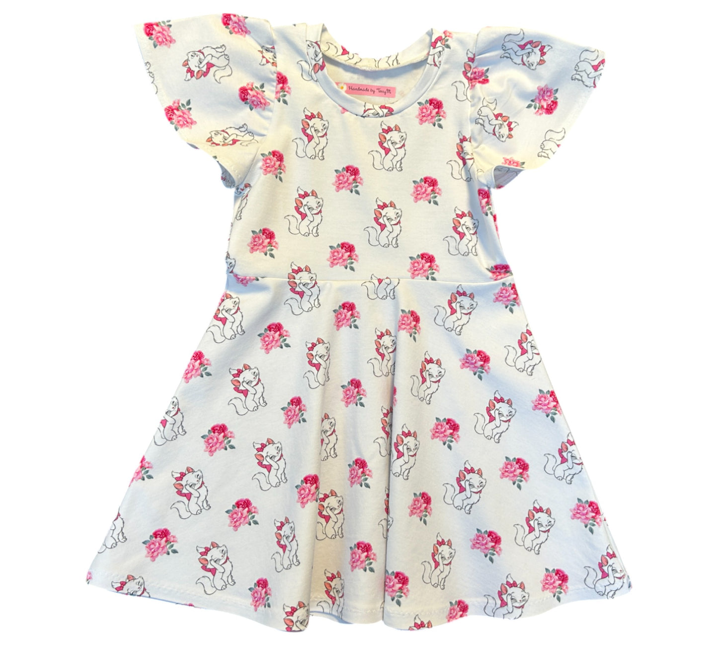 Cute White Cat Dress - Size 3