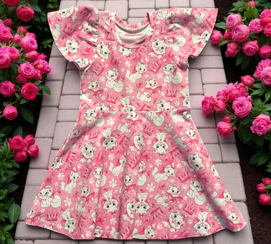 Sweet White Cat Dress - Size 3
