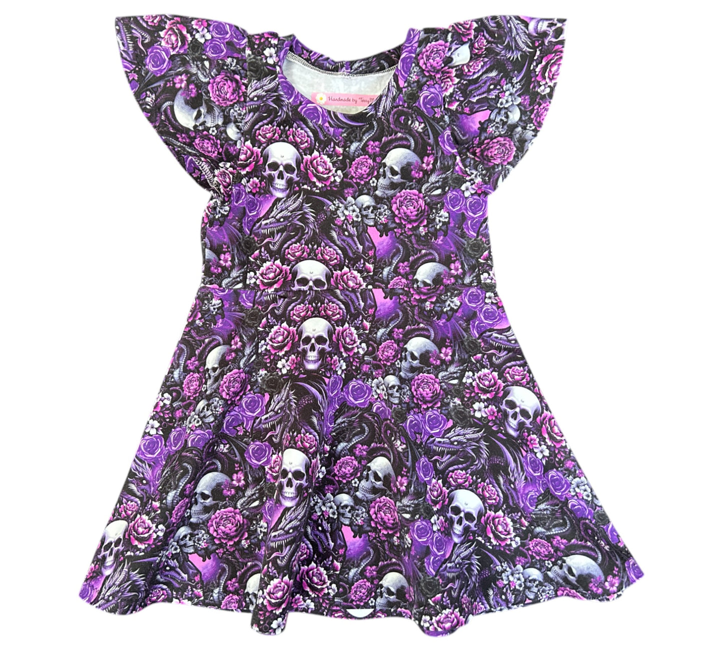 Purple Skulls & Dragons Dress - Size 2