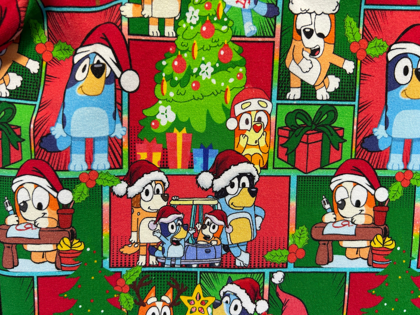 Patchwork Bluey Christmas T-Shirt - Size 1